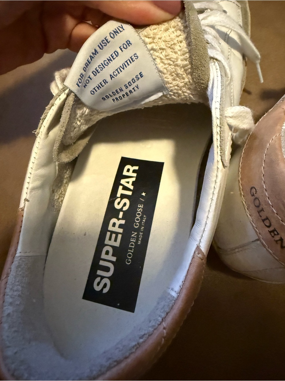 Golden Goose Women's Super-Star Sneakers - White, Black Glitter Star, Pink Heel - Picture 7 of 7